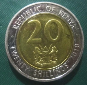 KENYA 2010 Twenty Shillings 20 KES Dollar First President Coin❤️😊 - Picture 1 of 3