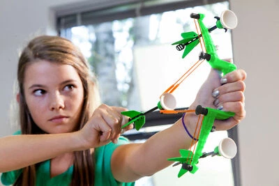 ZING Outdoor Sports Air Storm Zano Bow Suction cup Arrows and Target GREEN Gift - image 1 of 4
