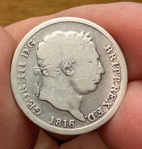 1816 Great Britain 1 Shilling Silver Coin - Picture 1 of 16
