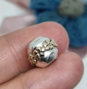 Genuino Pandora Plata y Oro 14k Dije Flor Saturno 💕 925 ALE - Imagen 1 de 9