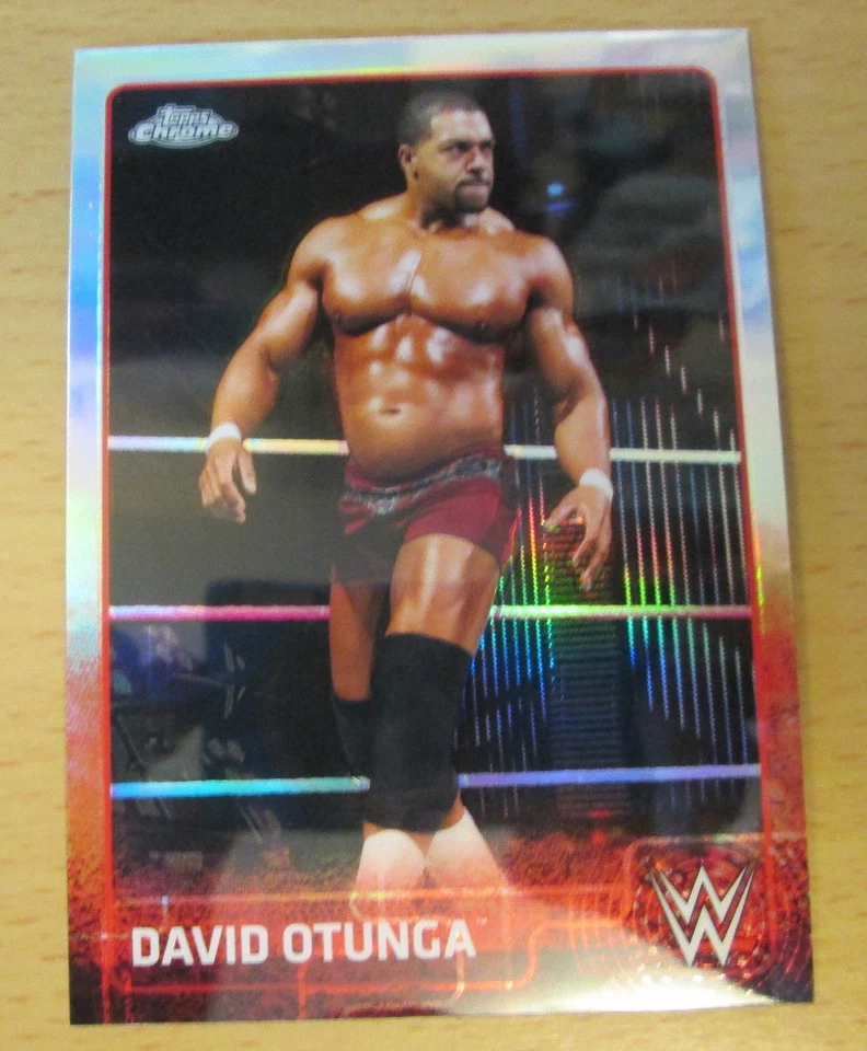 2015 TOPPS CHROME WWE REFRACTOR DAVID OTUNGA WRESTLEMANIA WWF NWA - Image 1 of 1