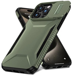 For iPhone 16 Pro Max/Pro/Plus PC+TPU Case Drop Protection with Slide Lens Cover - Picture 1 of 16