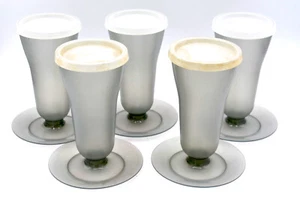 Vintage Tupperware Dessert Parfait Cups 754 w/ Lids 296 Gray Complete Set of 5 - Picture 1 of 3