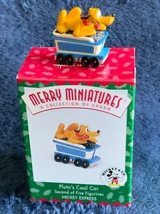 Disney PLUTO'S COAL CAR 1998 Sello Feliz Miniaturas Adorno de Navidad con Caja - Imagen 1 de 6