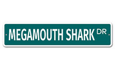 6742 SS Megamouth Shark 4" x 18" Novelty Street Sign Aluminum