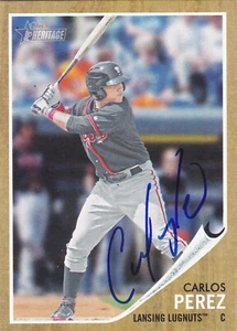 CARLOS PEREZ LANSING LUGNUTS SIGNED CARD ANGELS ATLANTA BRAVES TEXAS RANFERS - Picture 1 of 1