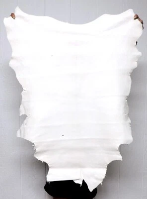 白色油渣 BUCKSKIN 皮革隐藏适用于本土工艺品服装袋服装 — 第 1/2 张图片