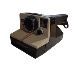 Cámara terrestre original Polaroid SX-70 OneStep blanca a rayas arco iris hecha en EE. UU. - Imagen 1 de 4
