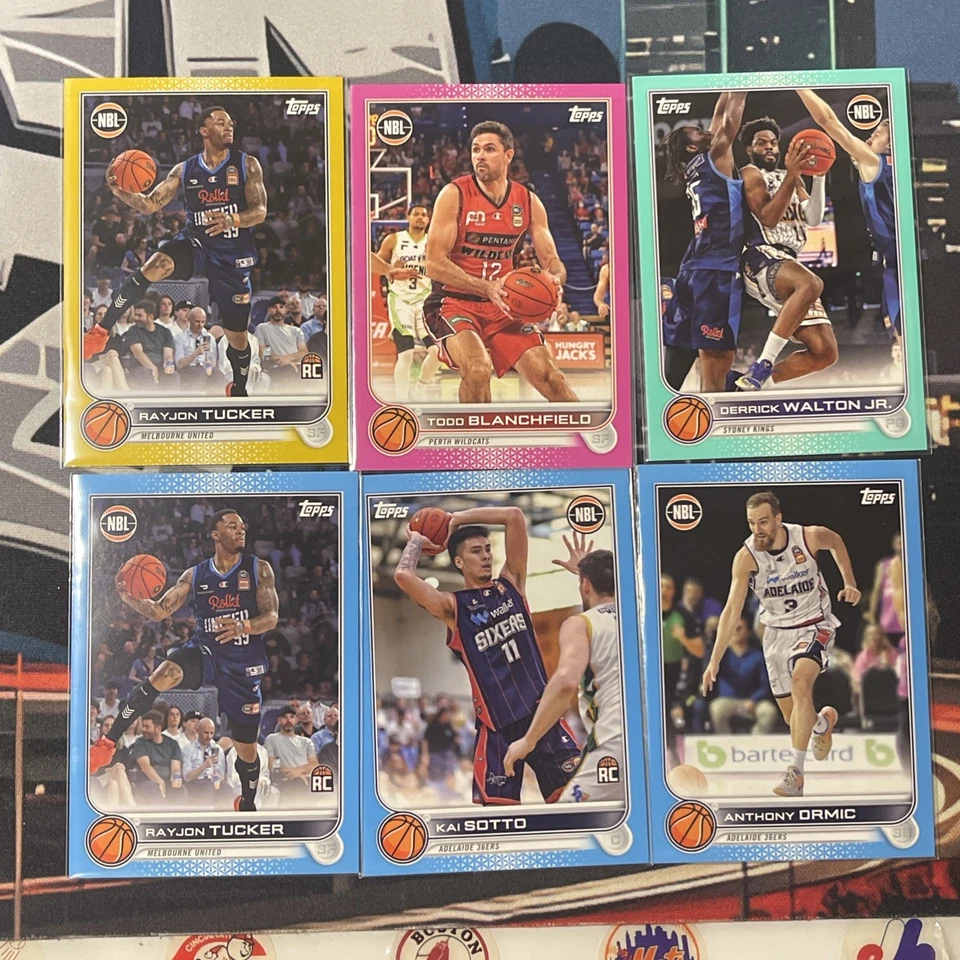 2022-23 Topps NBL National Basketball League Gold, Fuchsia, Aqua & Blue Border + - Image 1 of 4