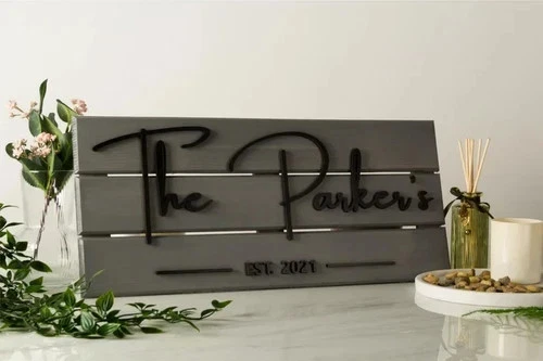 Home Decor, Personalized Gift, Housewarming Gift, Wall Art, 3D Sign, Family Last - Image 1 of 4
