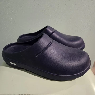 Oofos OOcloog Shoes Blue Men's Size 7 Womens 9 Recovery Comfort Clogs Foam EUC  - Image 1 of 4