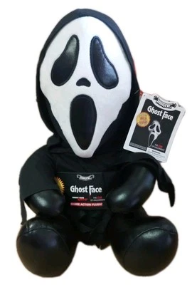 HugMe Ghost Face Shake Action Plush Scream Huggable 16” Doll Black KidRobot NECA - Image 1 of 4