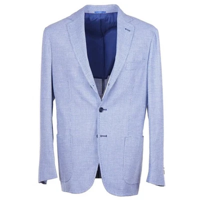 Abrigo deportivo Sartorio by Kiton a cuadros pata de gallo tejido lana-lino 42R nuevo con etiquetas Foto 1 de 4