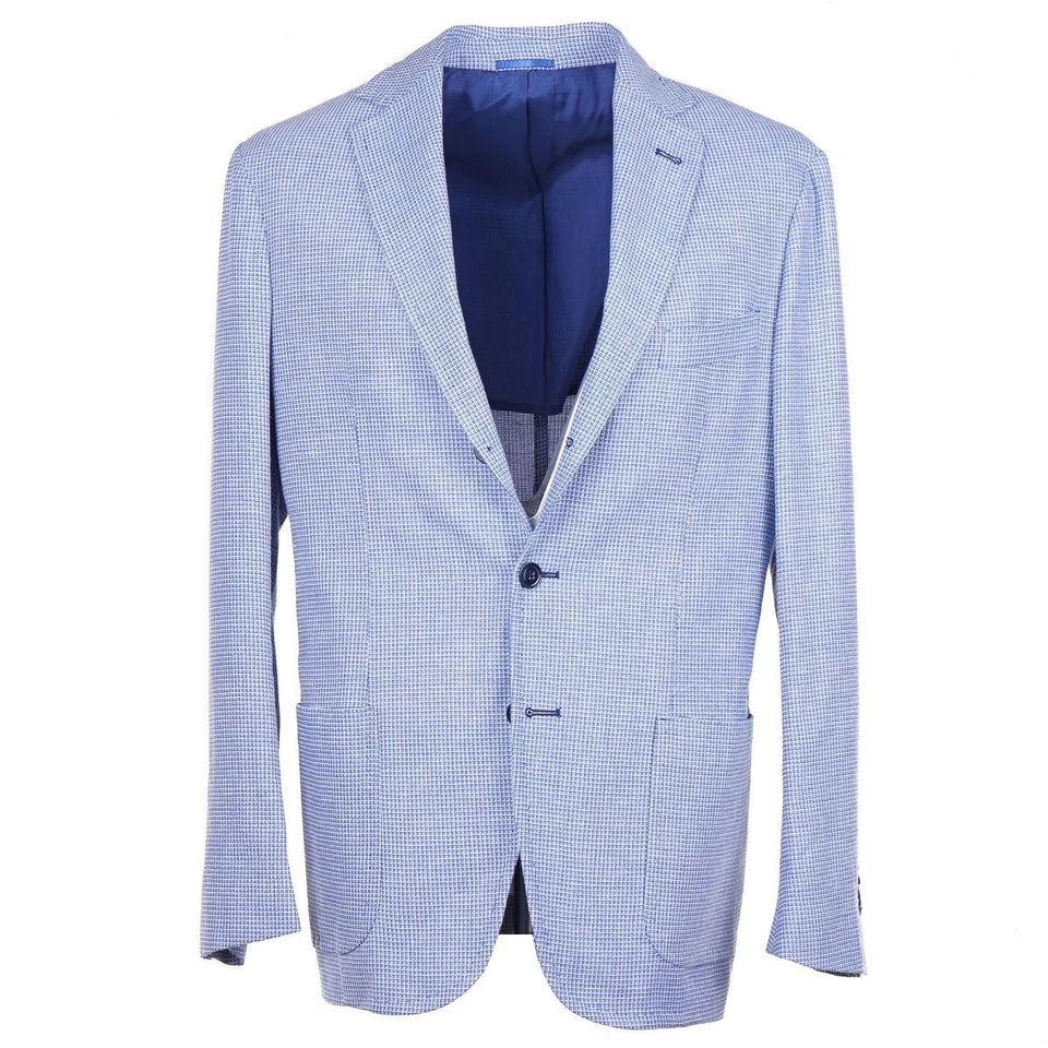 Abrigo deportivo Sartorio by Kiton a cuadros pata de gallo tejido lana-lino 42R (UE 52) NUEVO CON ETIQUETAS Foto 1 de 4