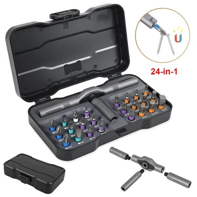 24 in 1 Magnetic Screwdriver Head Set for PC Phone Electronics Repair Tool Kit - Image 1 of 4