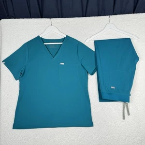 Damen FIGS Technical Collection Peeling Set türkis - Damen XL Oberteil L Unterteil - Bild 1 von 18