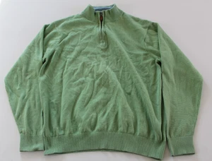 Suéter Vineyard Vines Tejido Algodón y Cachemira 1/4 Cremallera Verde - Imagen 1 de 4