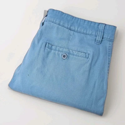 Nat Nast Mens 36 Stretch Chino Shorts Flat Front Light Blue Casual 9.5" Inseam - Image 1 of 4