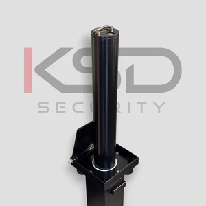Black Retractable Slim Parking Bollard 550mm Lockable Driveway Security Post - Picture 1 of 16