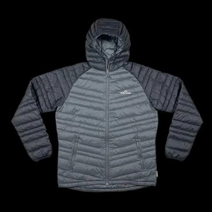 Chaqueta acolchada de plumón Katmandú 550 para hombre grande gris negra cremallera completa capucha ¡USADA UNA VEZ!! - Imagen 1 de 14