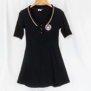 Vivienne Westwood Polo Shirt Mini Dress Orb Patch Black Size 2 - Picture 1 of 8