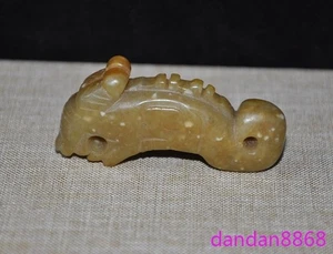 Colgante dragón en espiral riqueza tallada jade hetiano dinastías antiguas de China de 2,4" - Imagen 1 de 8