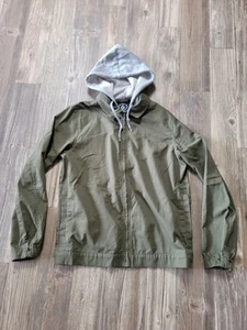 Volcom Men's S Olive Green Hooded Full Zip Jacket Coach Workwear Skater Casual - Picture 1 of 7