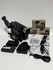 JVC GR-AX760U VHSC Camcorder  TESTED w/ 2 Battery, NEW Tape, Power Cables Manual - Picture 1 of 13