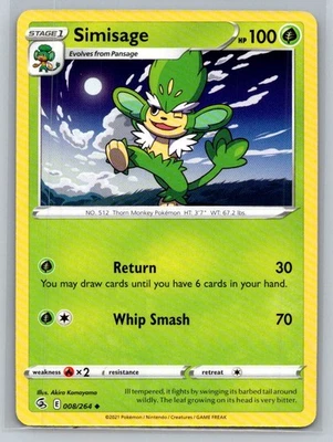 Simisage #008/264 SWSH08: Fusion Strike Uncommon - Pokemon Cards D78 - Image 1 of 2