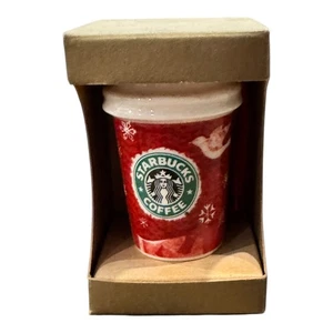 2008 Starbucks Red Hot Drink Cup Ceramic Christmas Ornament - New in Box! - Bild 1 von 3