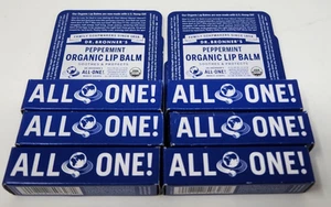 6 Pack, Dr Bronner's All-One Naked Lip Balm - Organic, 0.15oz/4g Each Peppermint - Picture 1 of 2