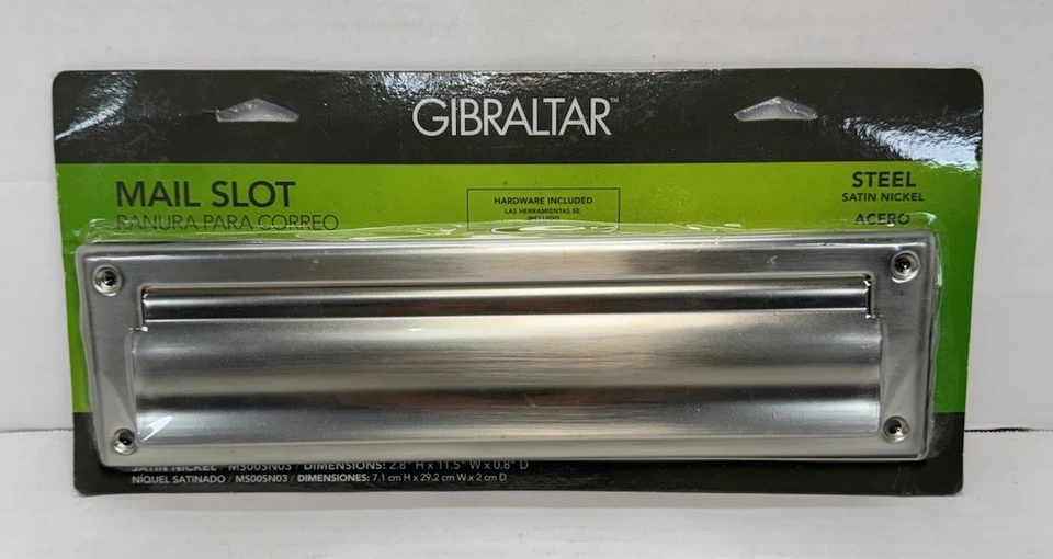 Gibraltar Mailboxes Steel Satin Nickel Mail Slot MS00SN03