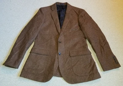 Mens Blazer-J. CREW-brown 100% wool 'Ludlow' 3-button Classic preppy-38R - Image 1 of 4