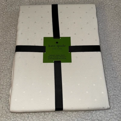 Kate Spade Tablecloth Holiday Embossed Dot Pattern Cream Oblong 60x84” NWT - Image 1 of 4