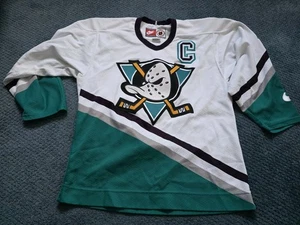 Maglia media vintage autentica Anaheim Mighty Ducks Paul Kariya Nike taglia 44 - Foto 1 di 8