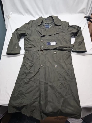 Vtg Nautica Trench Coat Mens 40T Pewter Double Breasted Lined Preppy Retro - Image 1 of 4