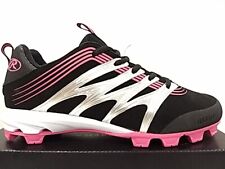 Rawlings Deuce Low Black/Pink/Silver Baseball Shoes Youthgirls Size 5.5 EUR 37.5