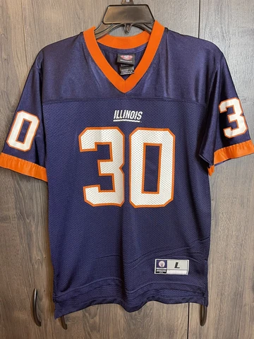 Team Starter Mens Jersey University of Illinois NCAA Football 30 Blue & Orange L Cover