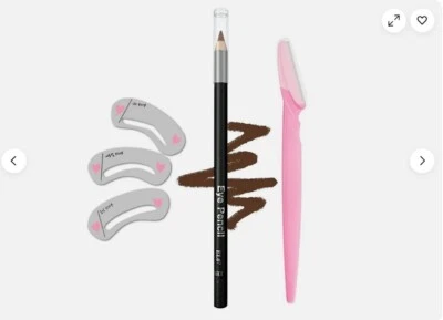 4 x Eyebrow Shaping Kits - Pencil, Razor and 3 Stencils - Brown - Image 1 of 3