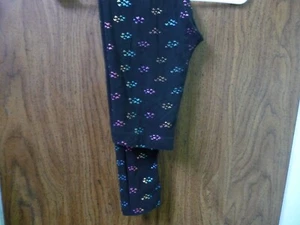 CAT AND JACK SIZE 10=12 GIRLS BLACK WITH GLITTER HEARTS PANTS - Picture 1 of 2