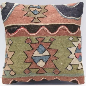 16x16 home orgnization Caucasian pillow case Handmade square kilim rug area rugs - Picture 1 of 3