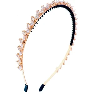 Glam Leaf Stirnband Haarband aus Swarovski Kristall Edelstein Rosegold S3 - Bild 1 von 4