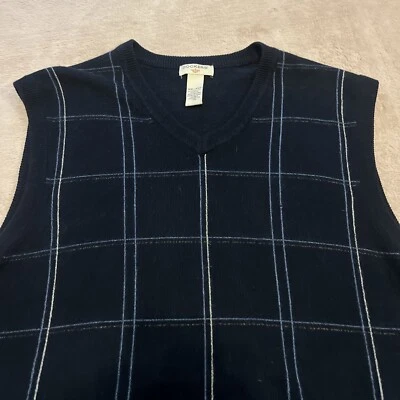 Chaleco Suéter Dockers Gris Carbón Azul Cuadros Cuello en V Talla XXL 100% Acrílico Foto 1 de 4