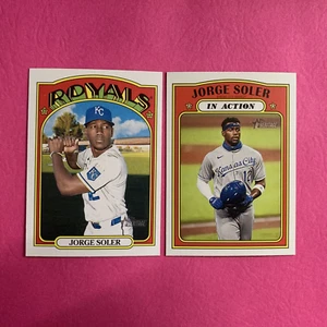 ๐ถ 2021 Topps Heritage Baseball Jorge Soler #165 & in Action #166 KC Royals - Picture 1 of 2