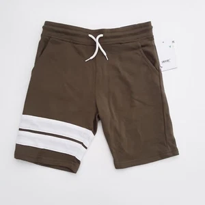 Univibe Boys Youth Size L Drawstring Shorts Pockets Gator Green White Stripe - Picture 1 of 9