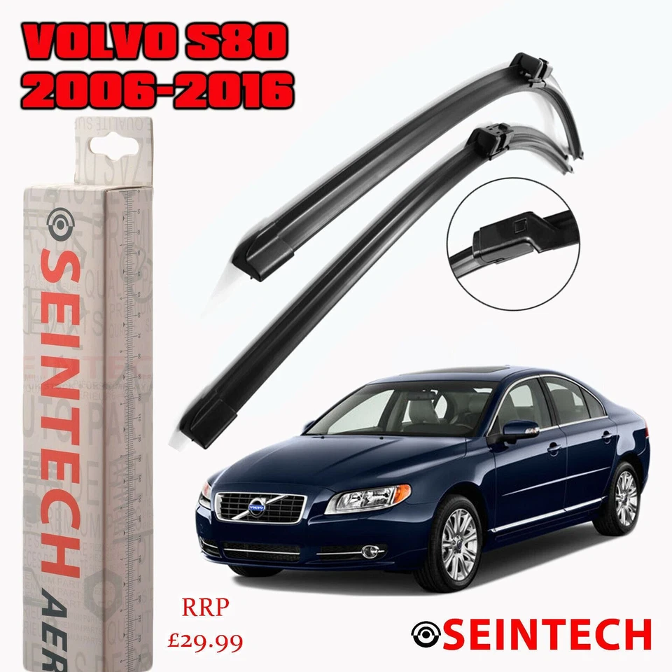 VOLVO S80 2006-2016 SPECIFIC FIT FRONT WINDSCREEN WIPER BLADES 26"20" SEINTECH - Image 1 of 4