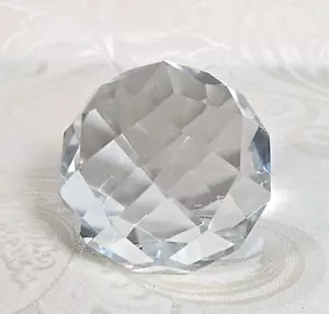 Klarglas Briefbeschwerer facettiert 2 3/4" hoch rund - Bild 1 von 4