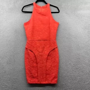 Kardashian Kollection Womens Sheath Dress Orange Sleeveless Zip Back Size M - Picture 1 of 11