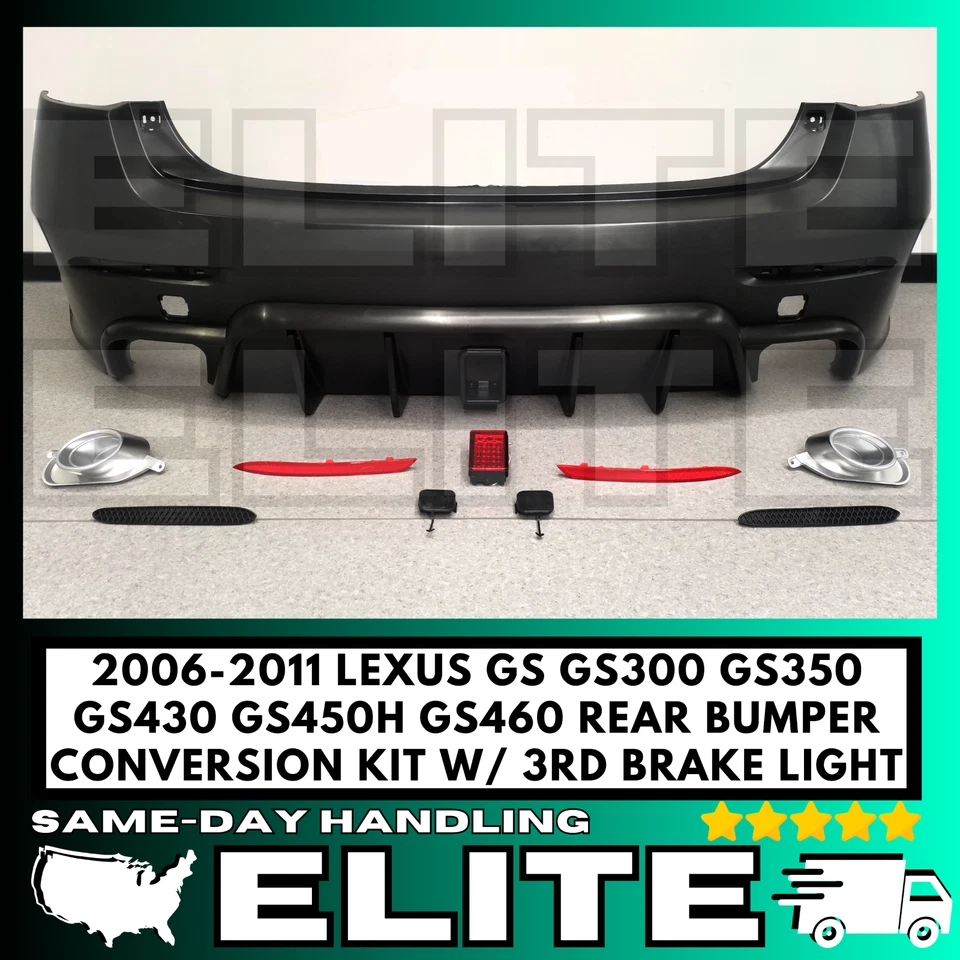 2006-2011 LEXUS GS GS300 GS350 GS430 GS450h To Elite Rear Bumper Conversion Kit - Imagem 1 de 1