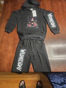 Wednesday Hoodie + Trousers Set, Winter Costume, Homewear, Casual Regular Hoodie - Picture 1 of 10